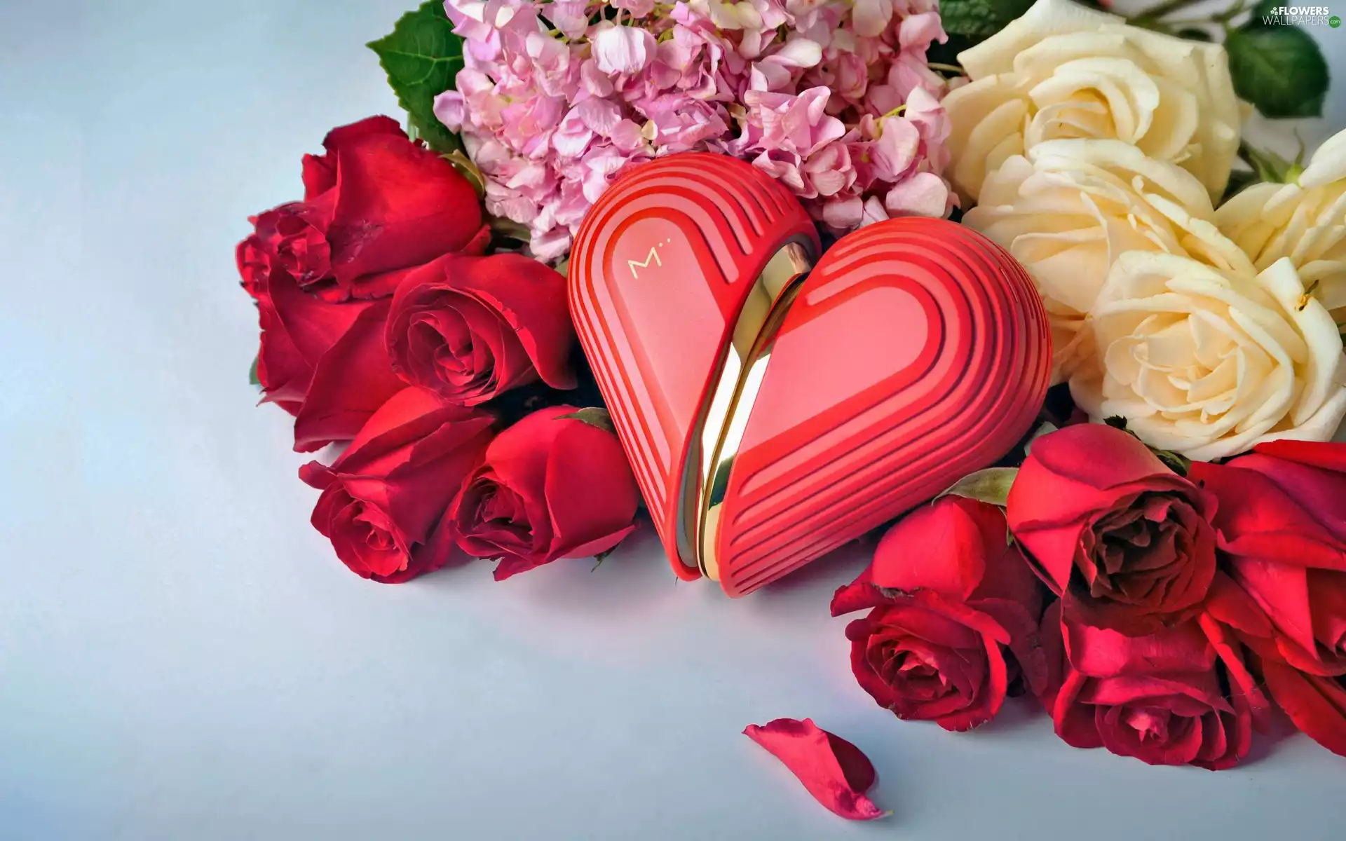 Red, color, roses, Heart