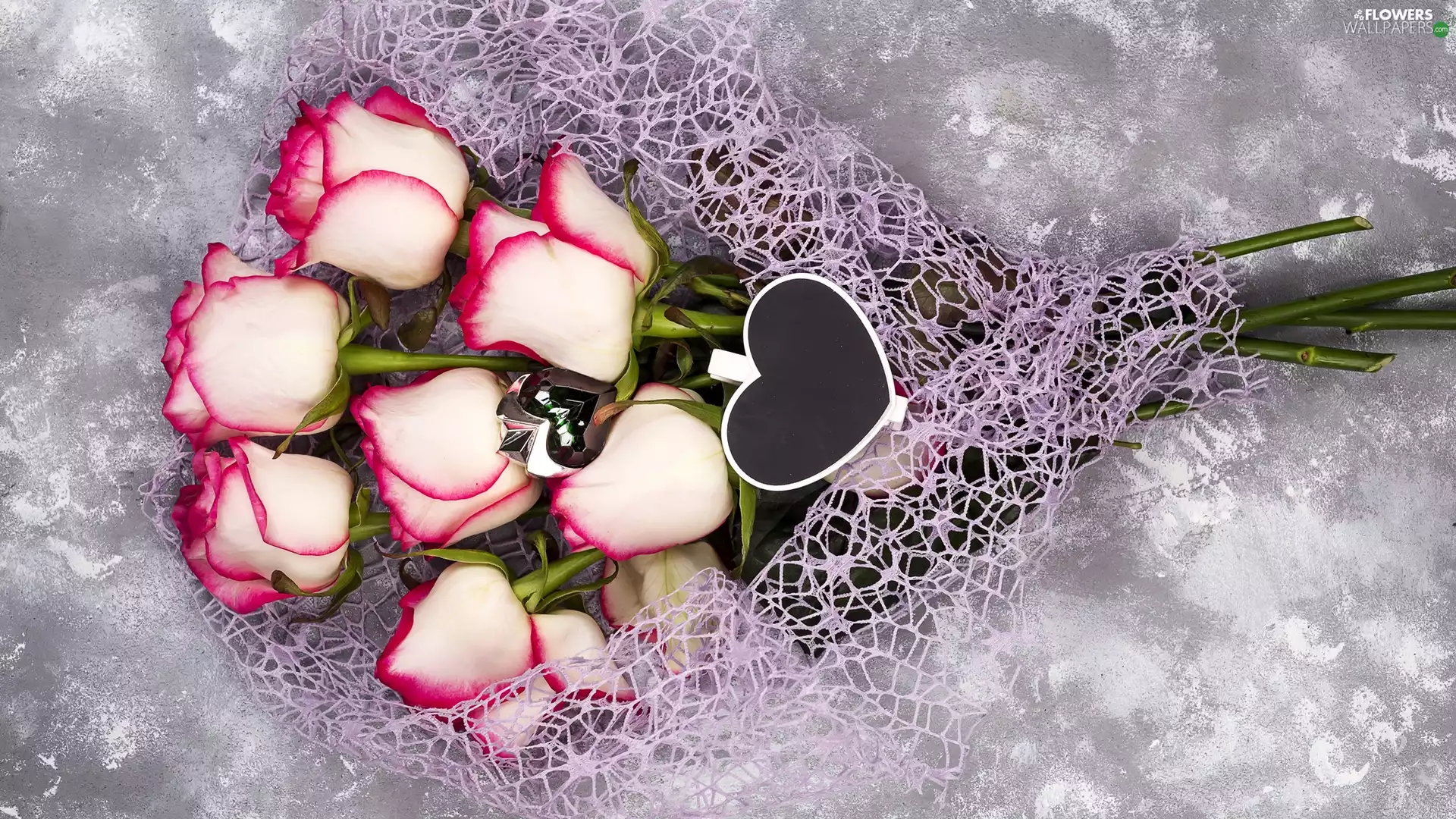 Heart, Flowers, roses