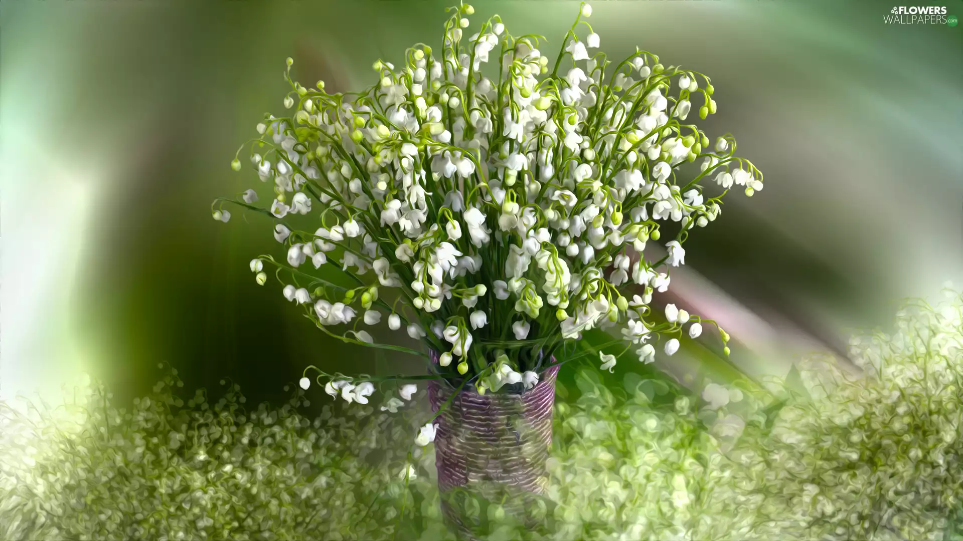 Flowers, bouquet, graphics, lilies
