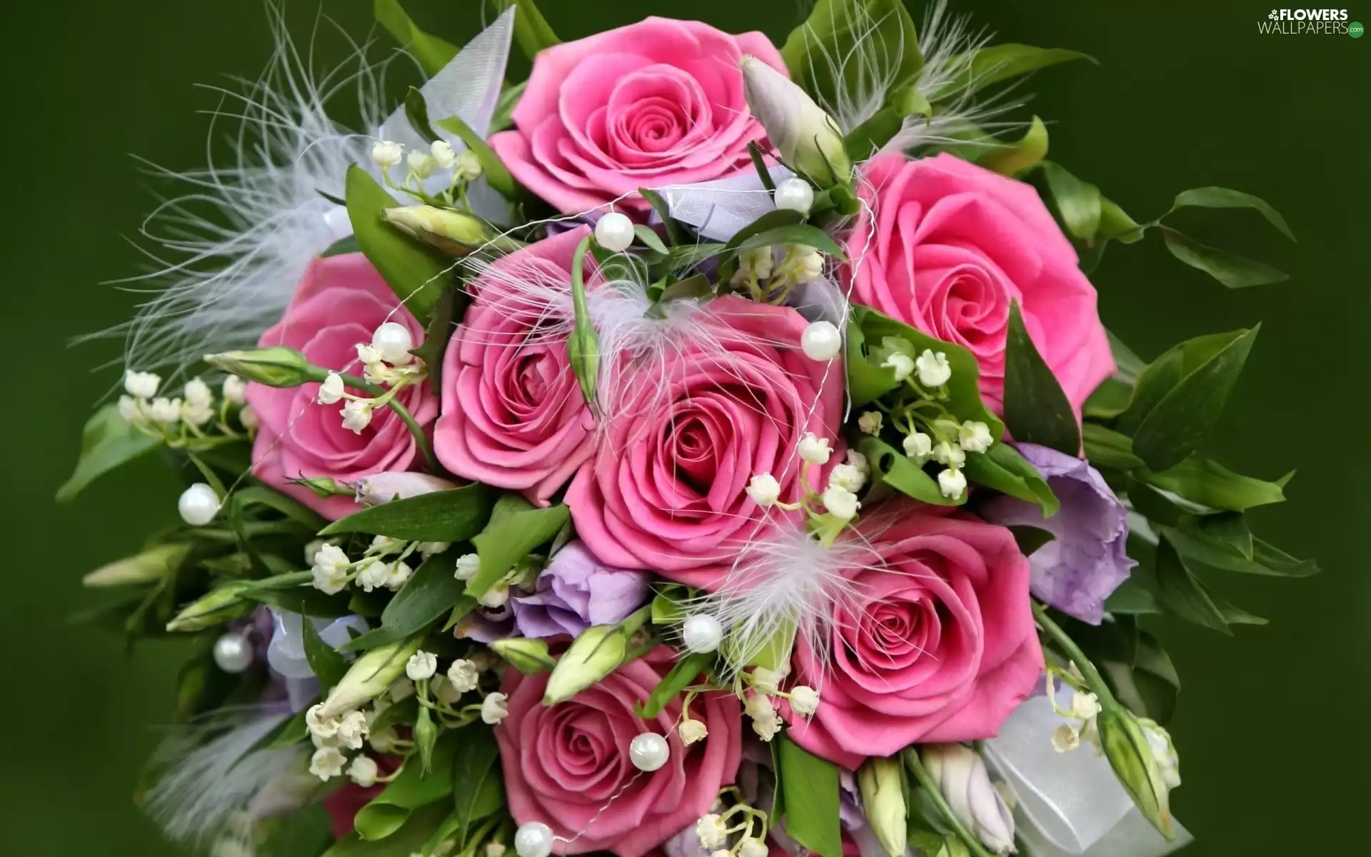 lilies, bouquet, roses