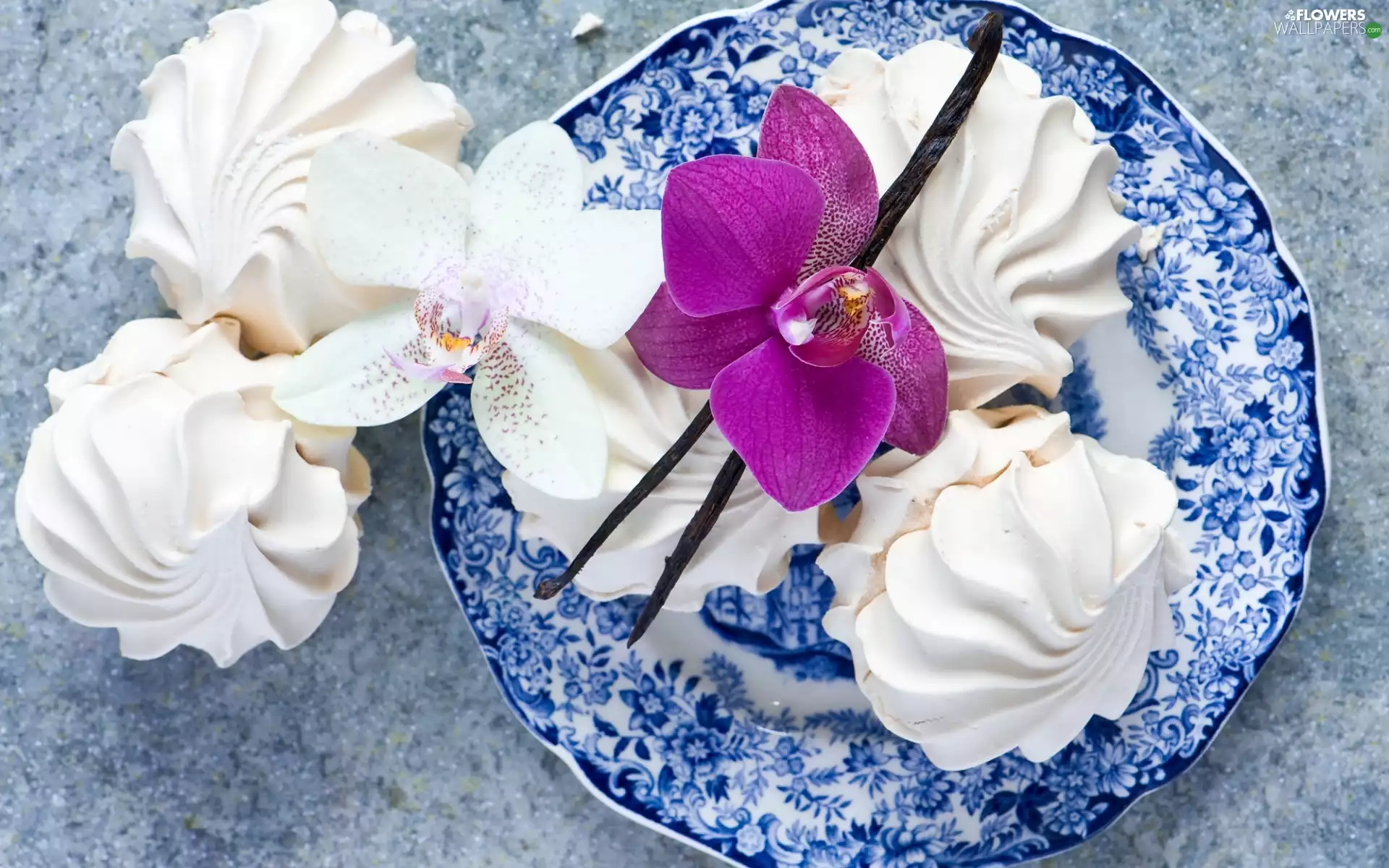 orchid, meringues, orchids