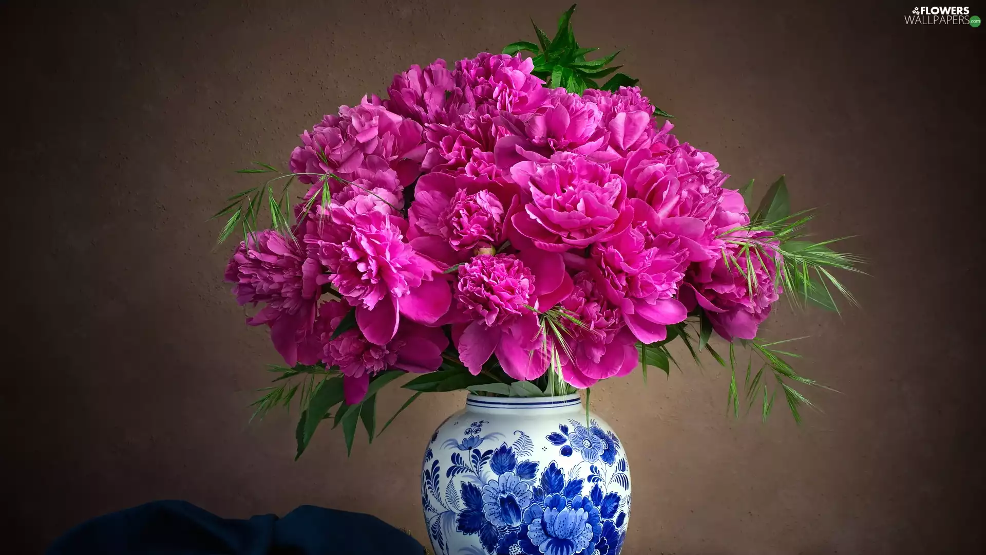 Pink, bouquet, Vase, Peonies