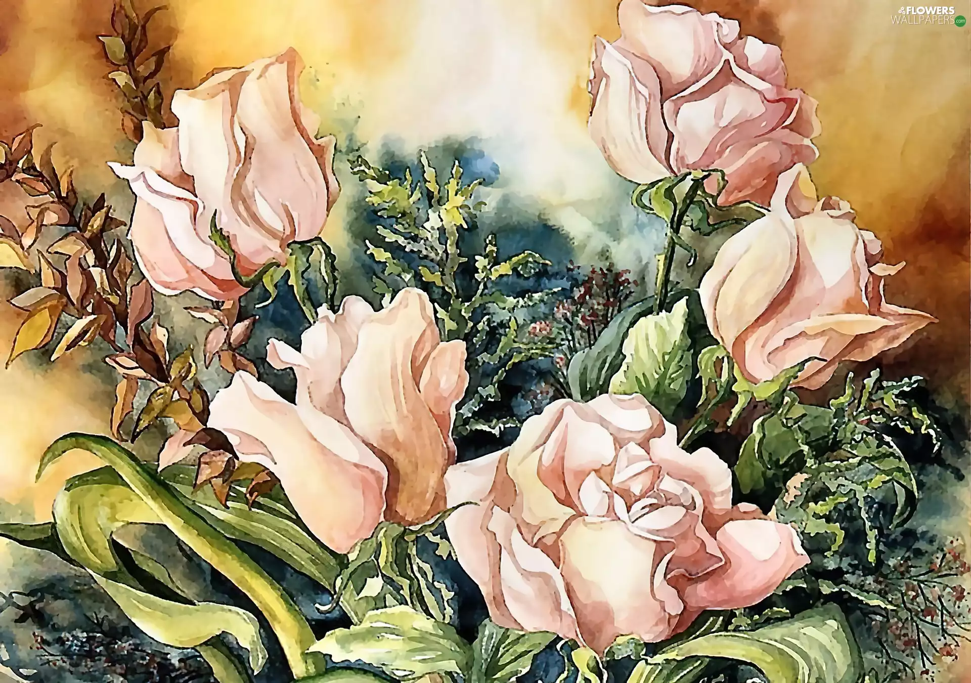 picture, bouquet, rouge