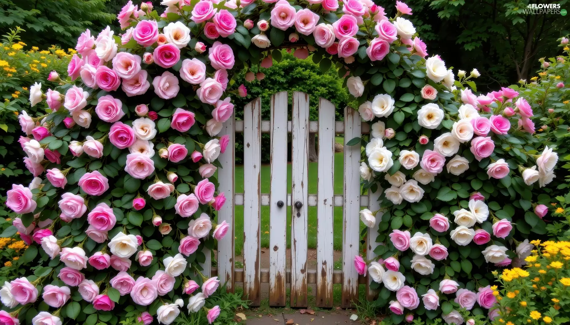 roses, Plants, Climbing, Pink, wicket