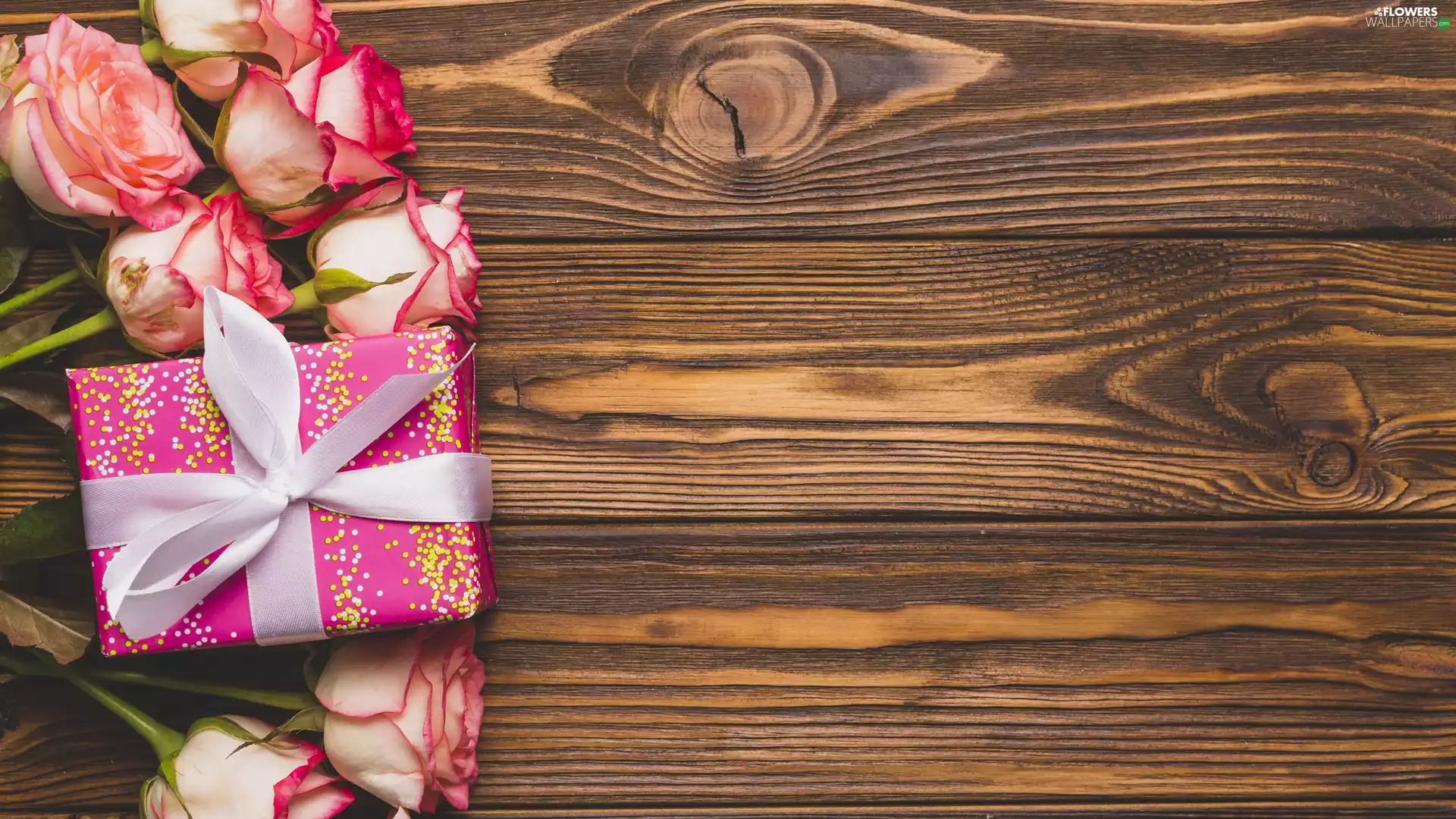 roses, Brown, boarding, Present