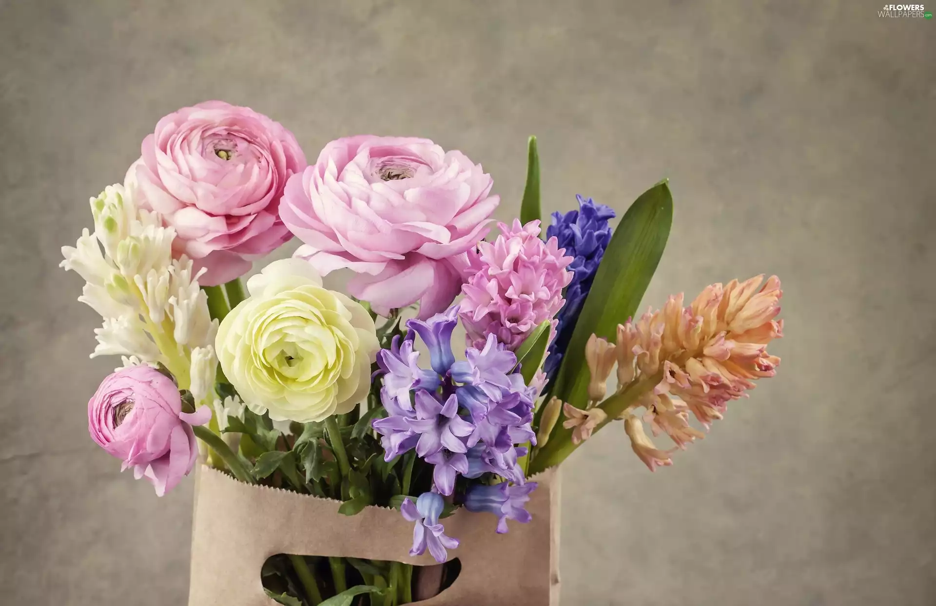 glaucoma, Flowers, paper, Purse, Hyacinths, bouquet