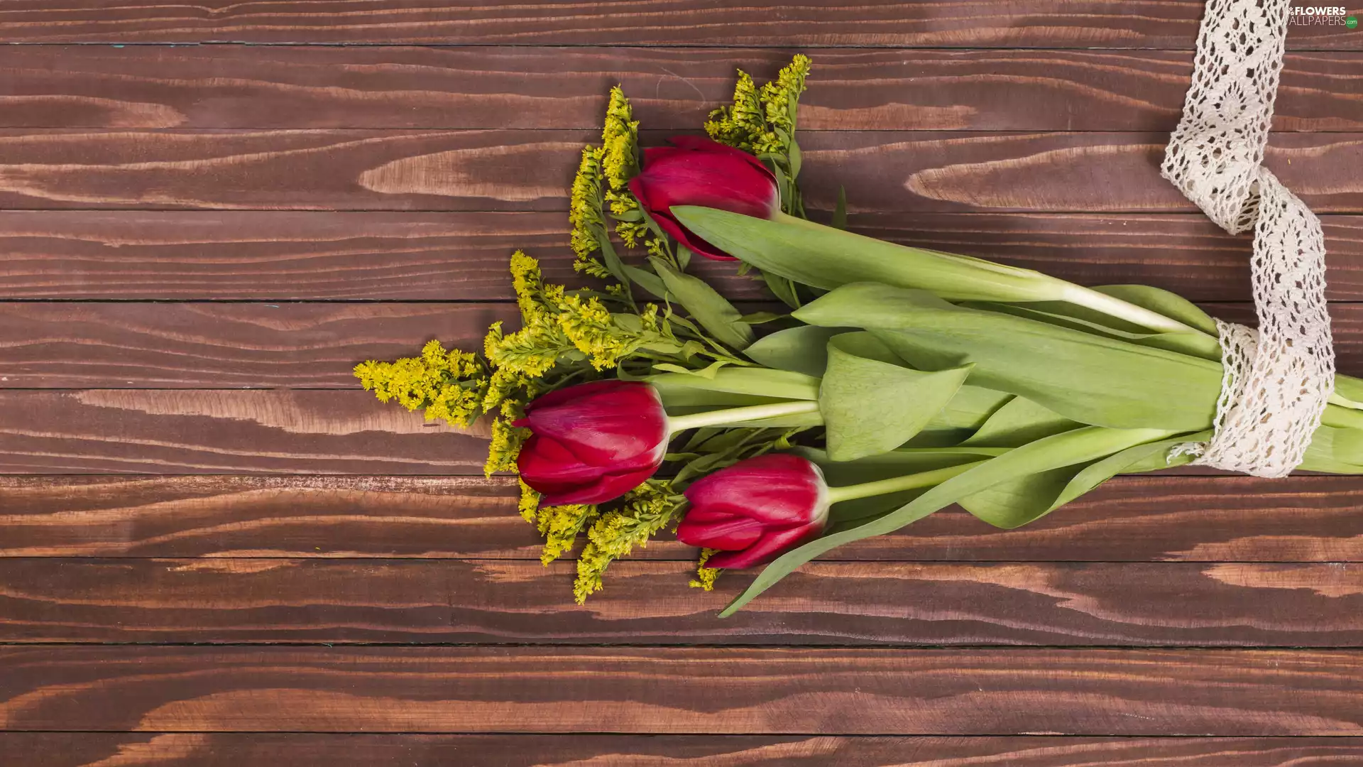 ribbon, Tulips, bouquet