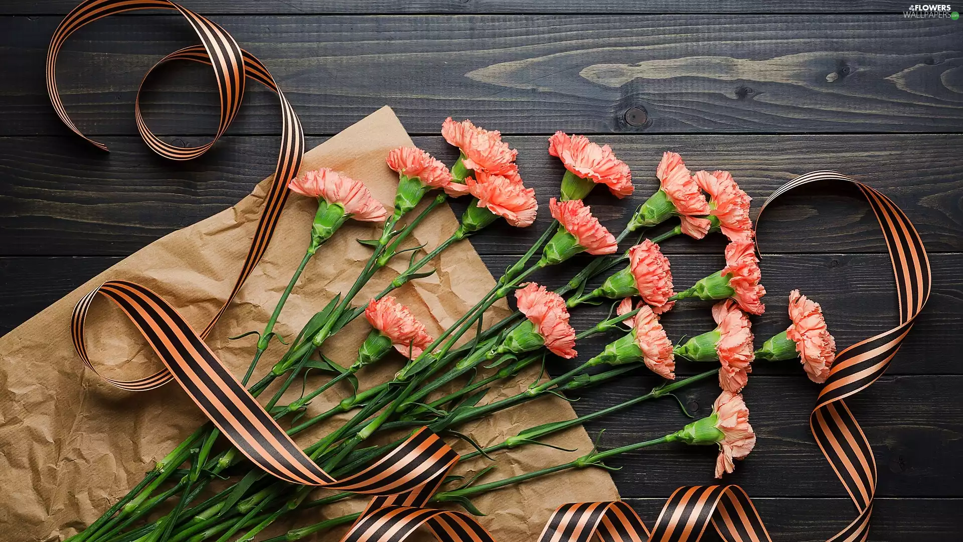 paper, boarding, cloves, ribbon, Colourfull Flowers