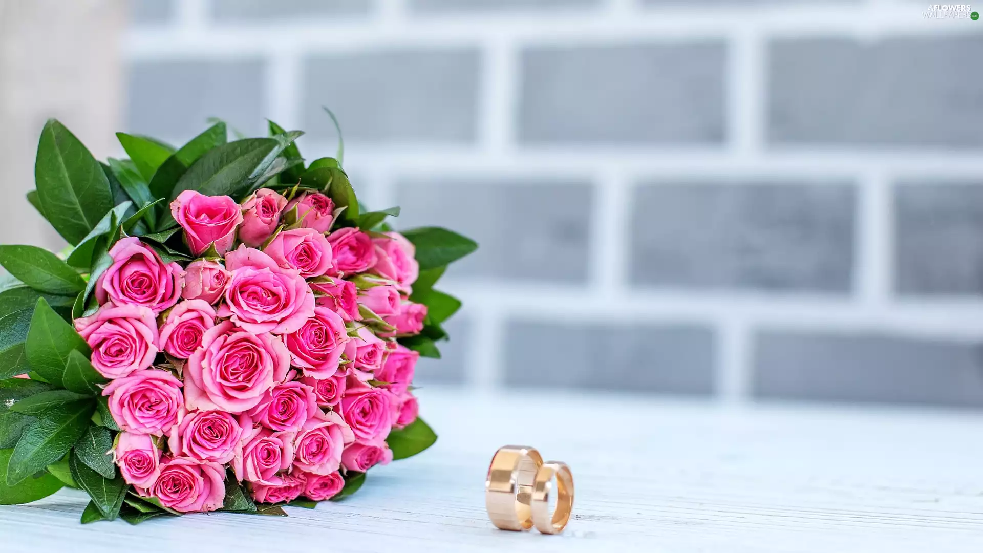 jewellery, rings, roses, bouquet, Pink - Flowers wallpapers: 2560x1440