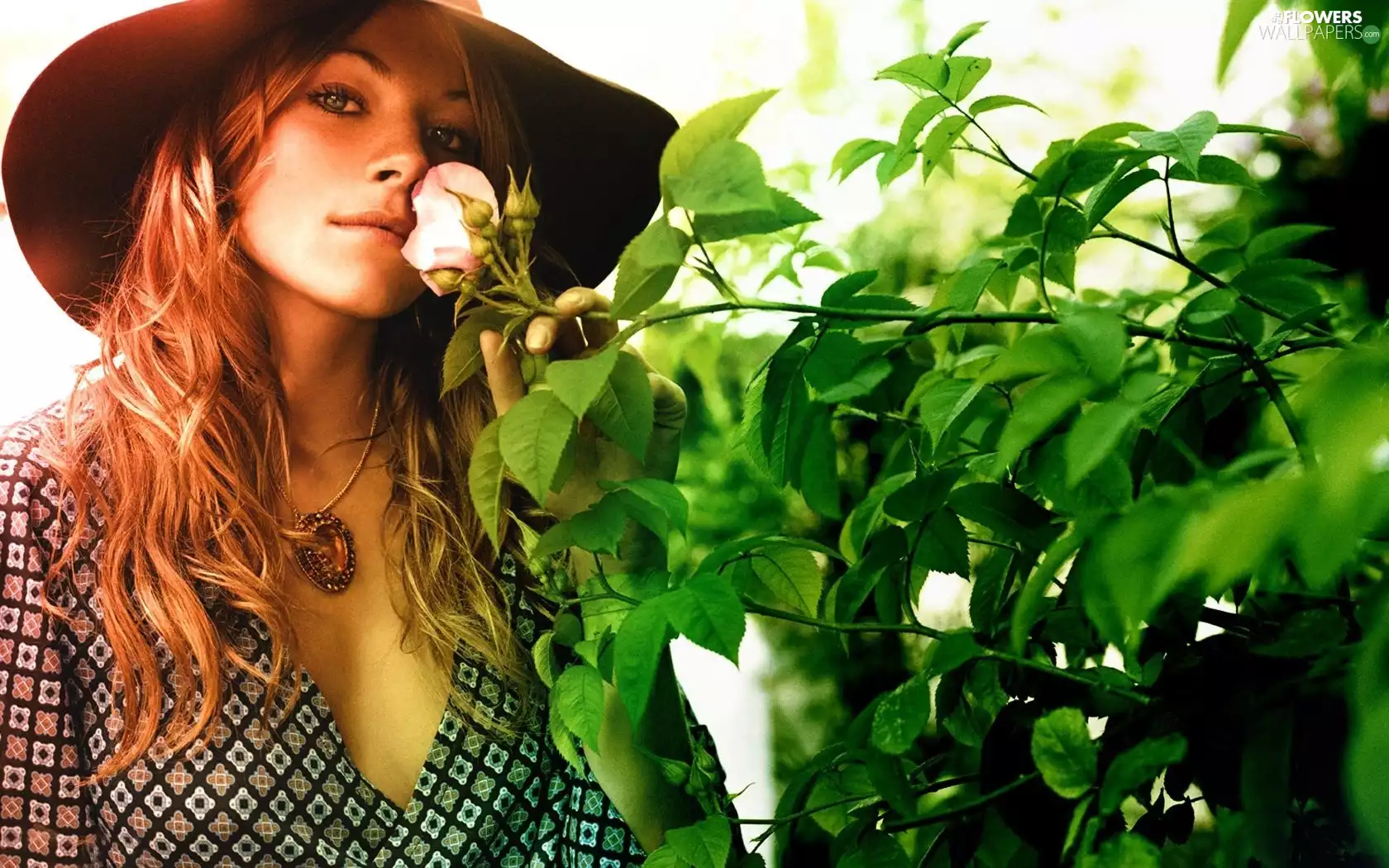 rose, Leaf, Hat, jewellery, Women