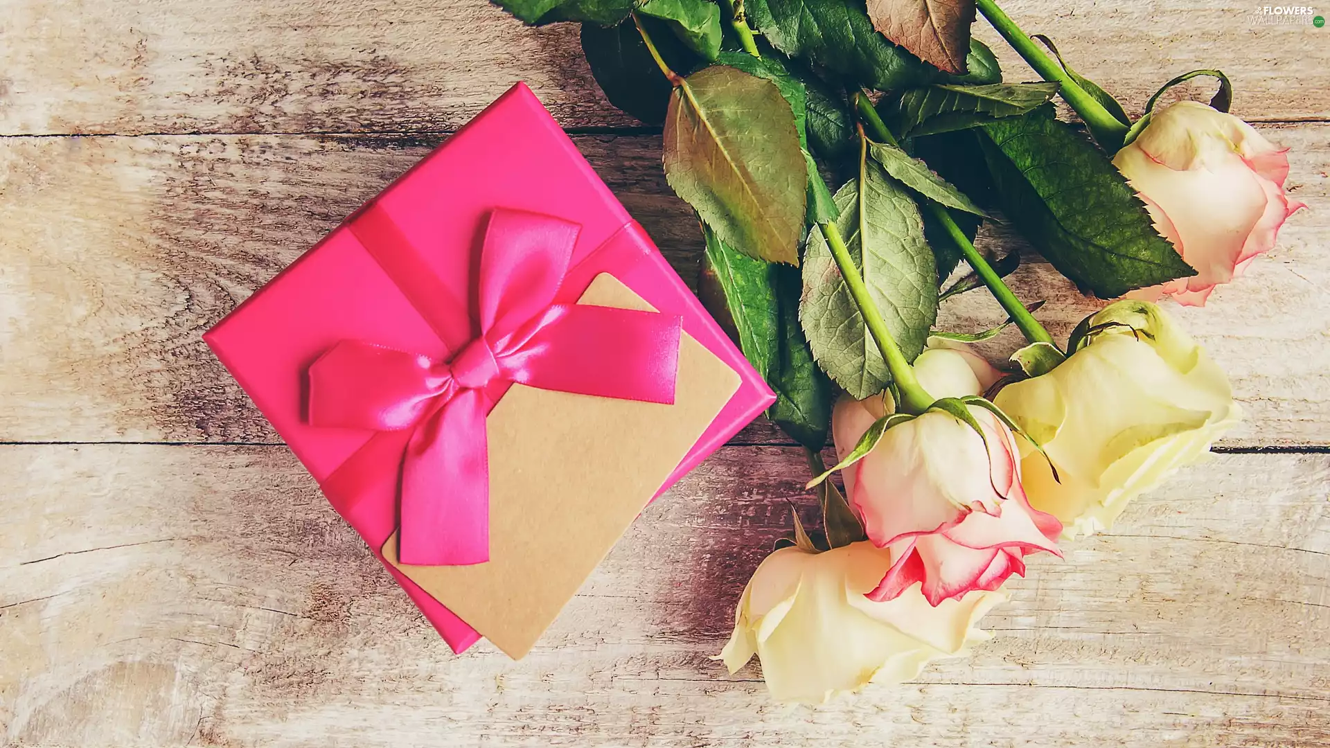 Flowers, Present, boarding, roses