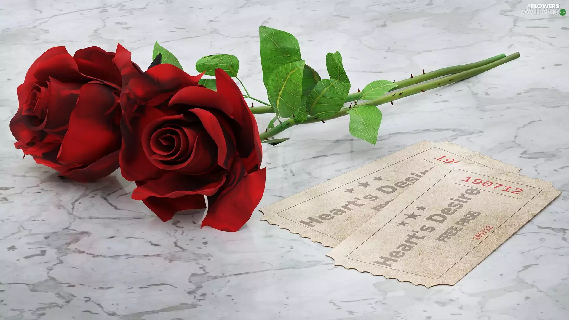 Flowers, Red, tickets, roses