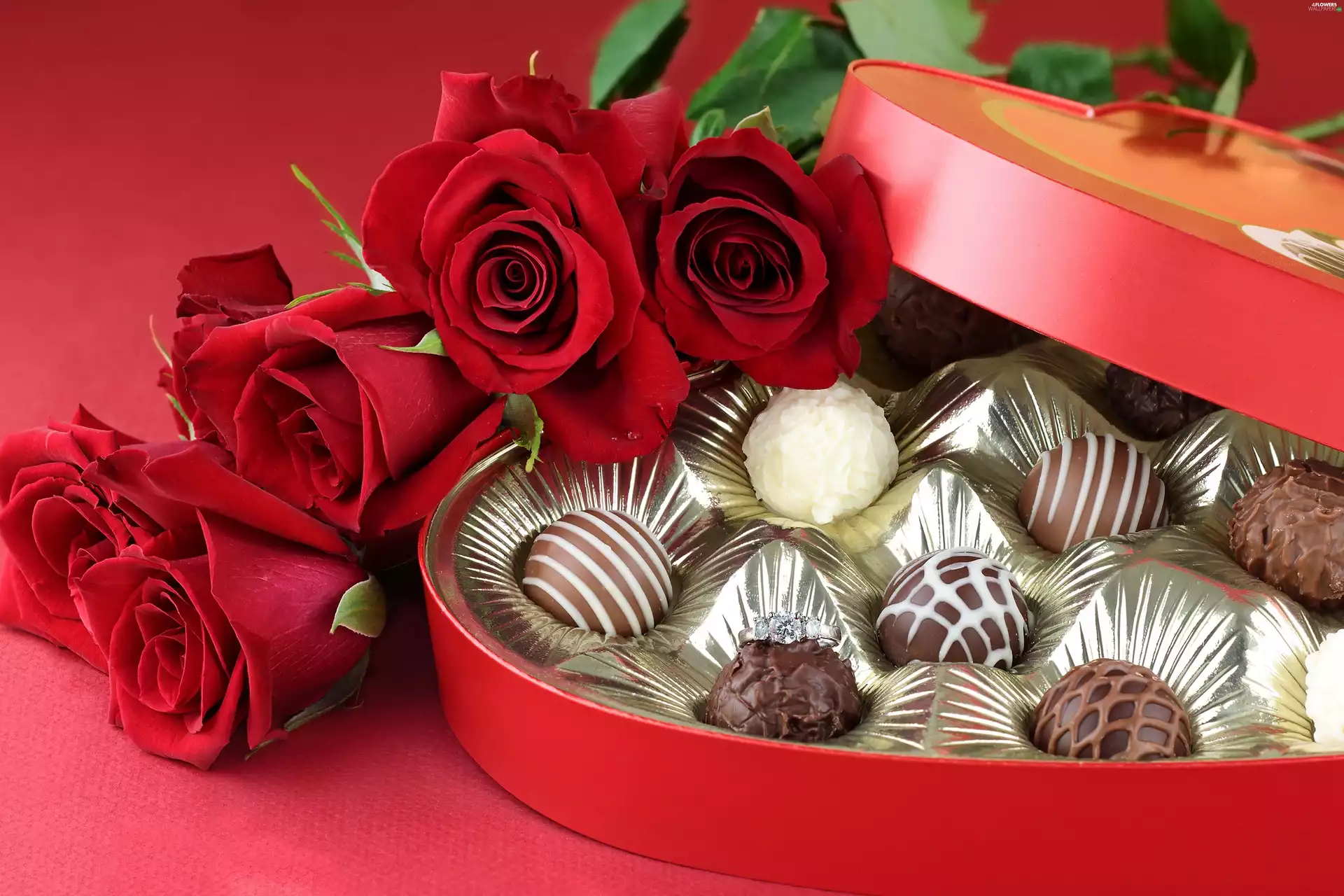 roses, Chocolates, package