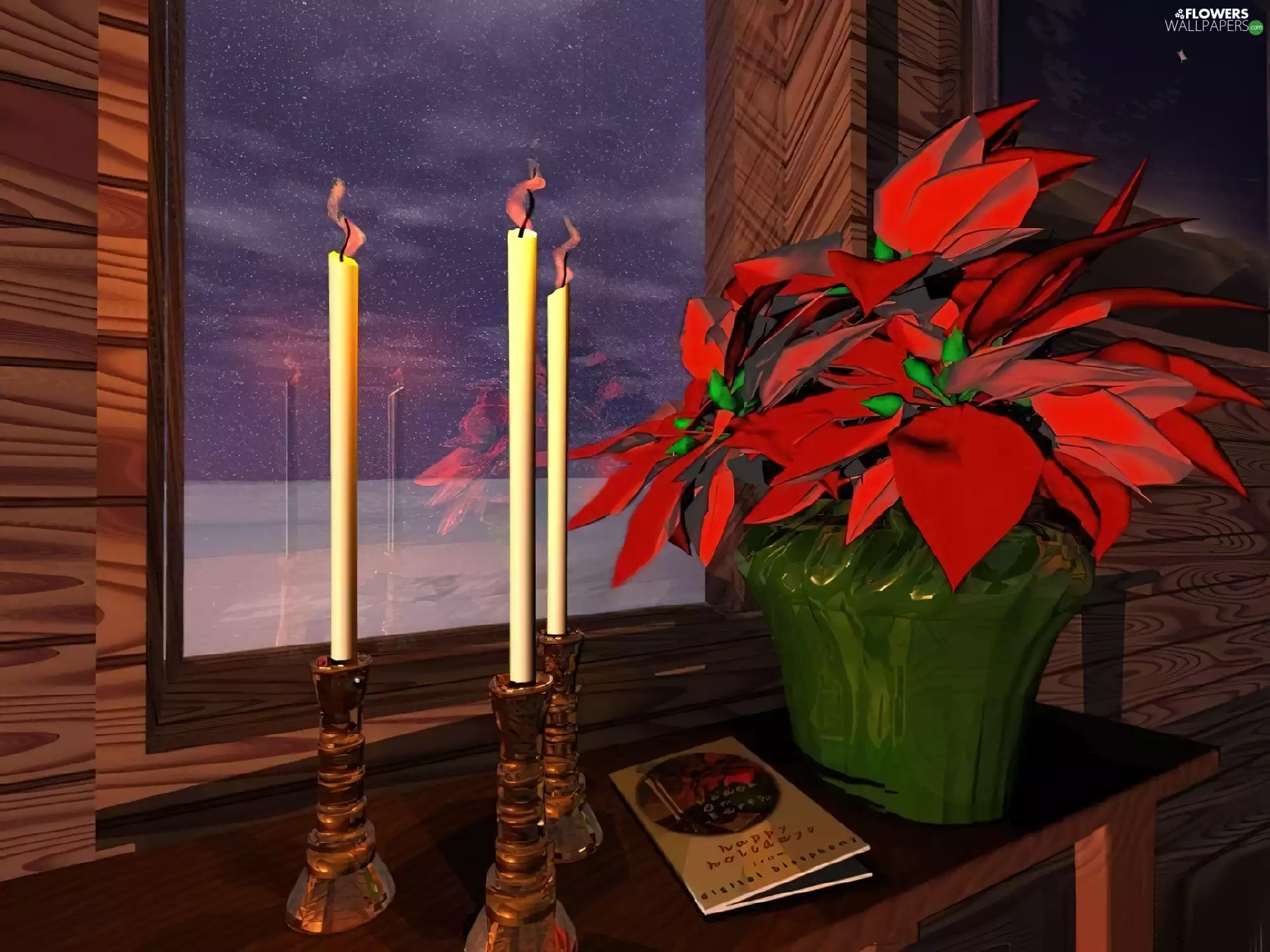 Christmas, candles, decoration, star of Bethlehem