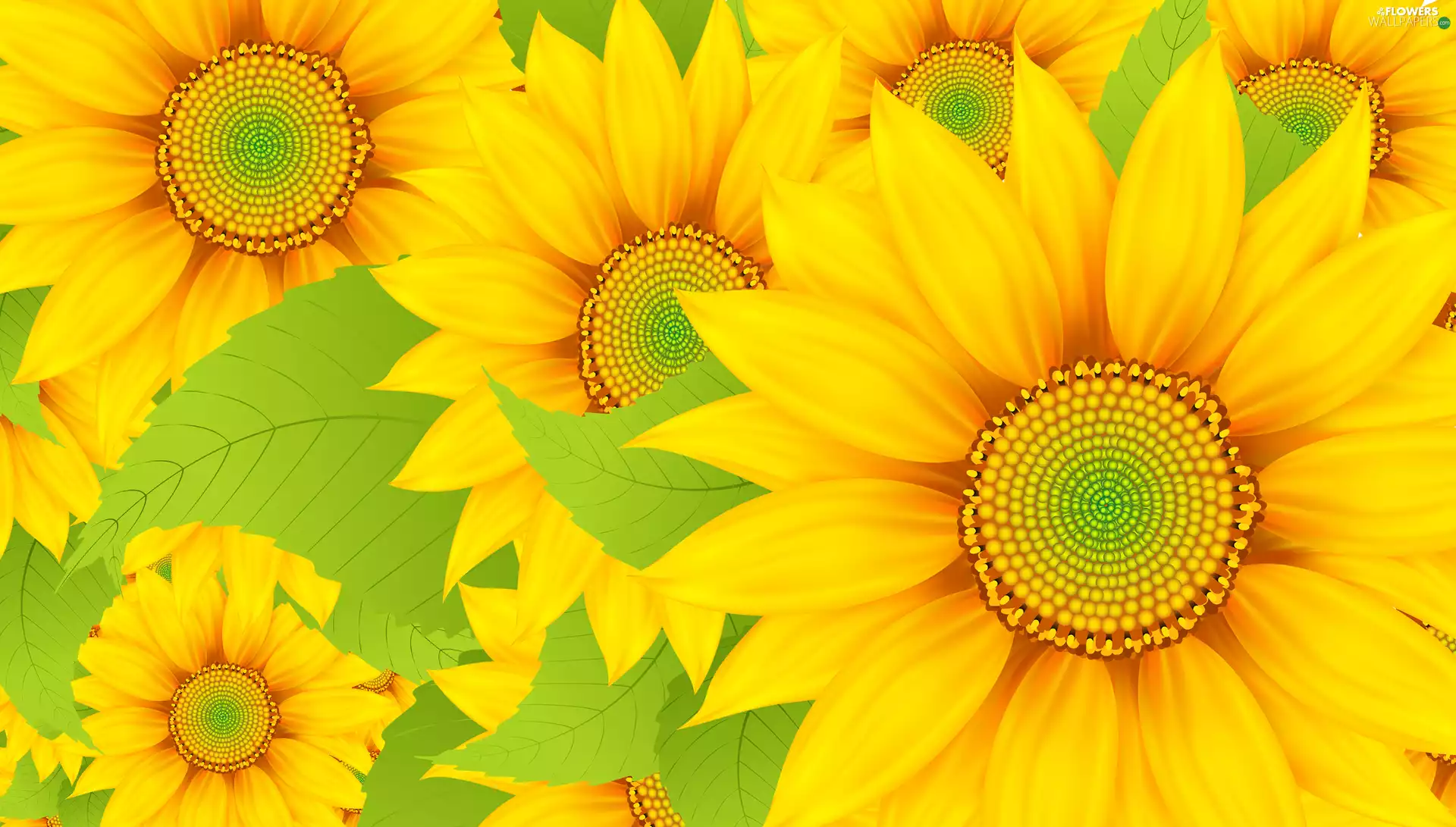 2D Graphics, decorative Sunflowers