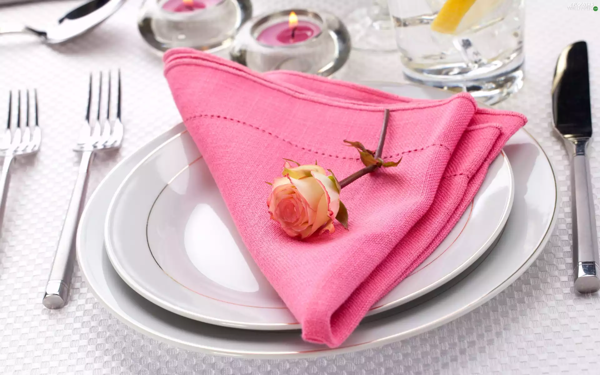 table, rose, service