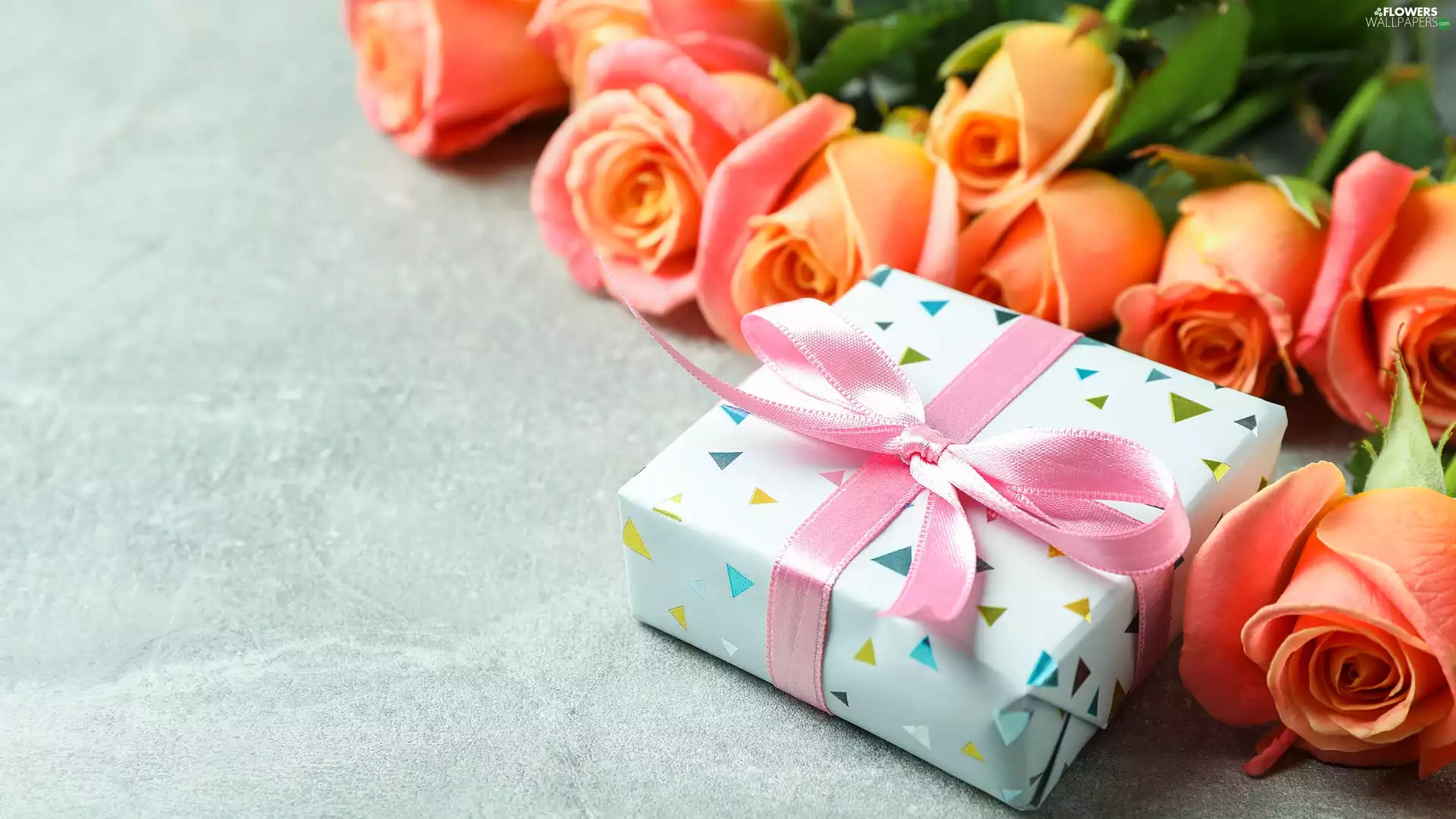 Flowers, roses, Present, tea