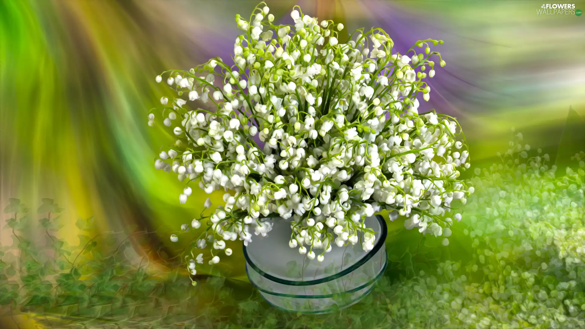 graphics, lily of the Valley, vase