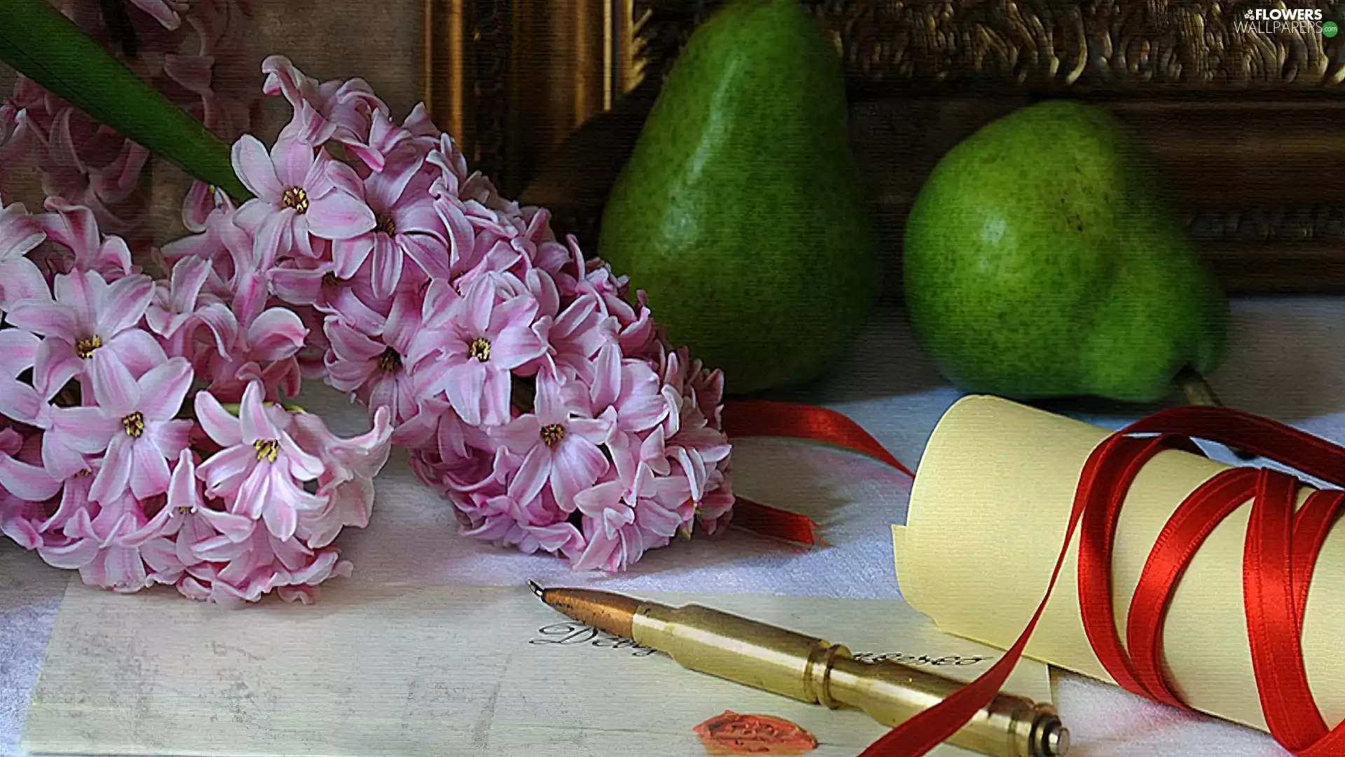 pen, Hyacinths, truck concrete mixer