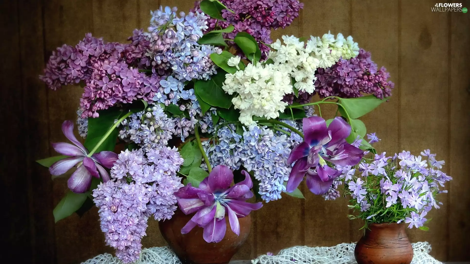 without, Tulips, bouquet, Vase, Flowers