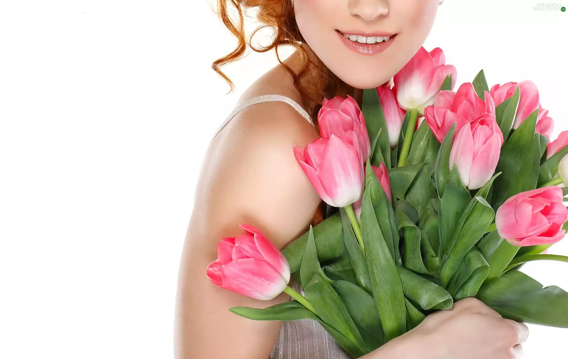 Tulips, Women, Smile