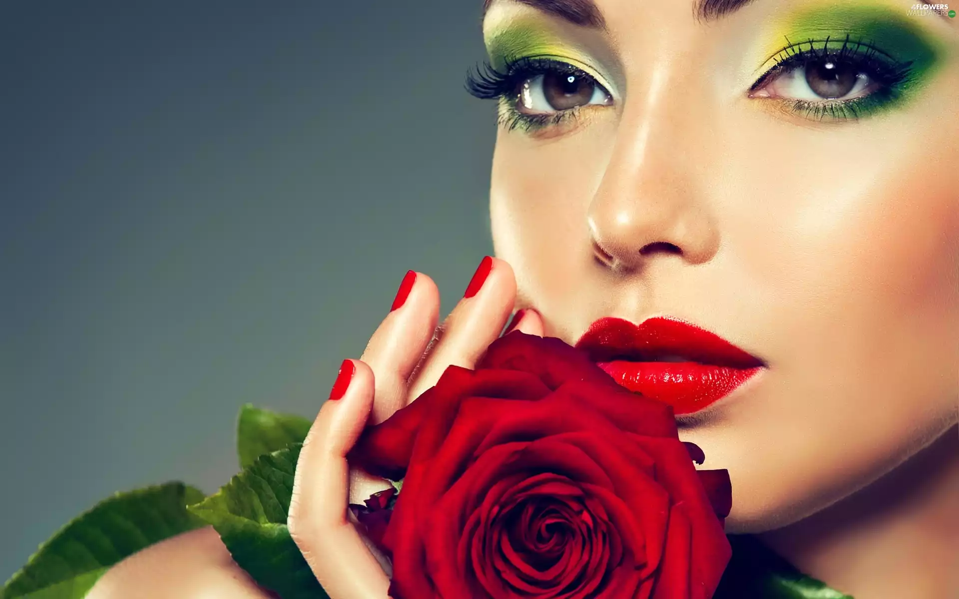rose, Women, make-up
