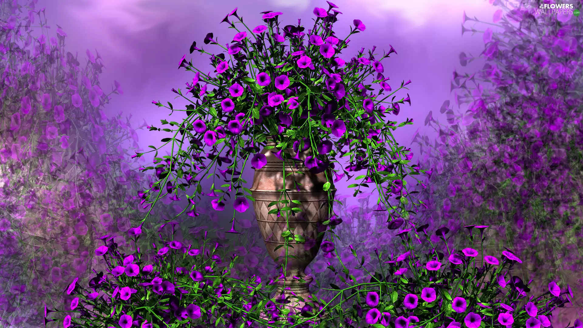 Flowers, Vase, 2D Graphics, petunia