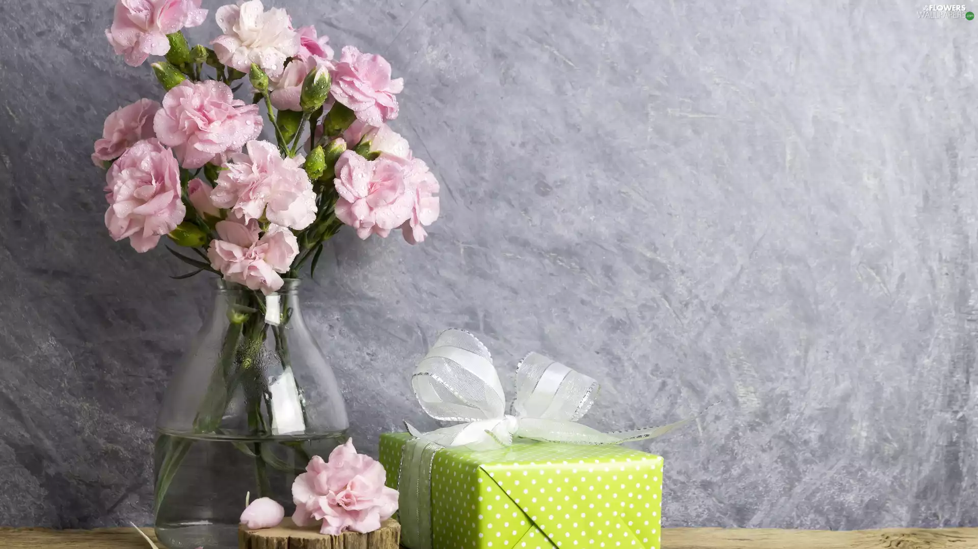 Flowers, Vase, Present, Clove Pink