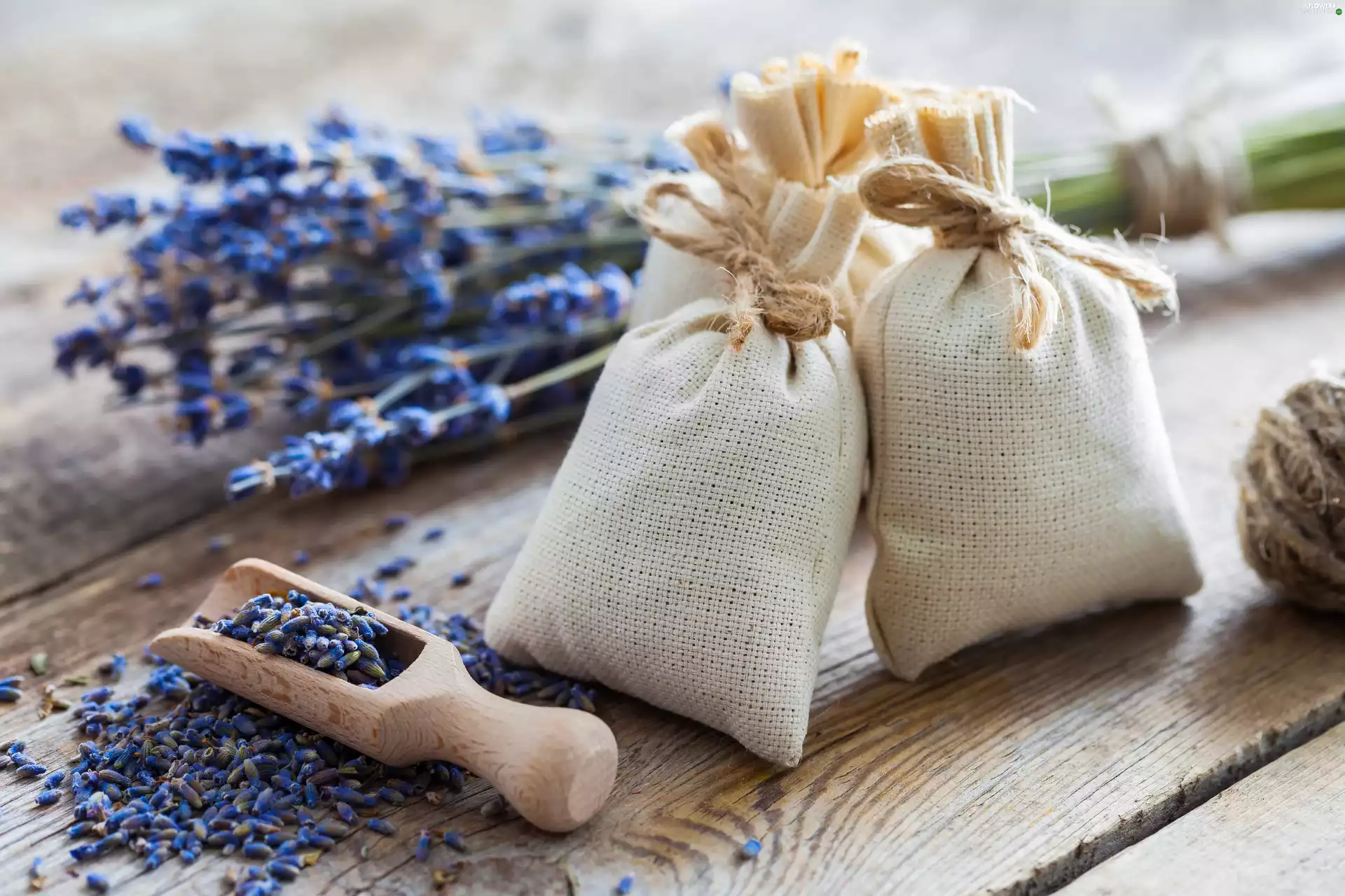 Wooden, teaspoon, lavender, Bags, composition