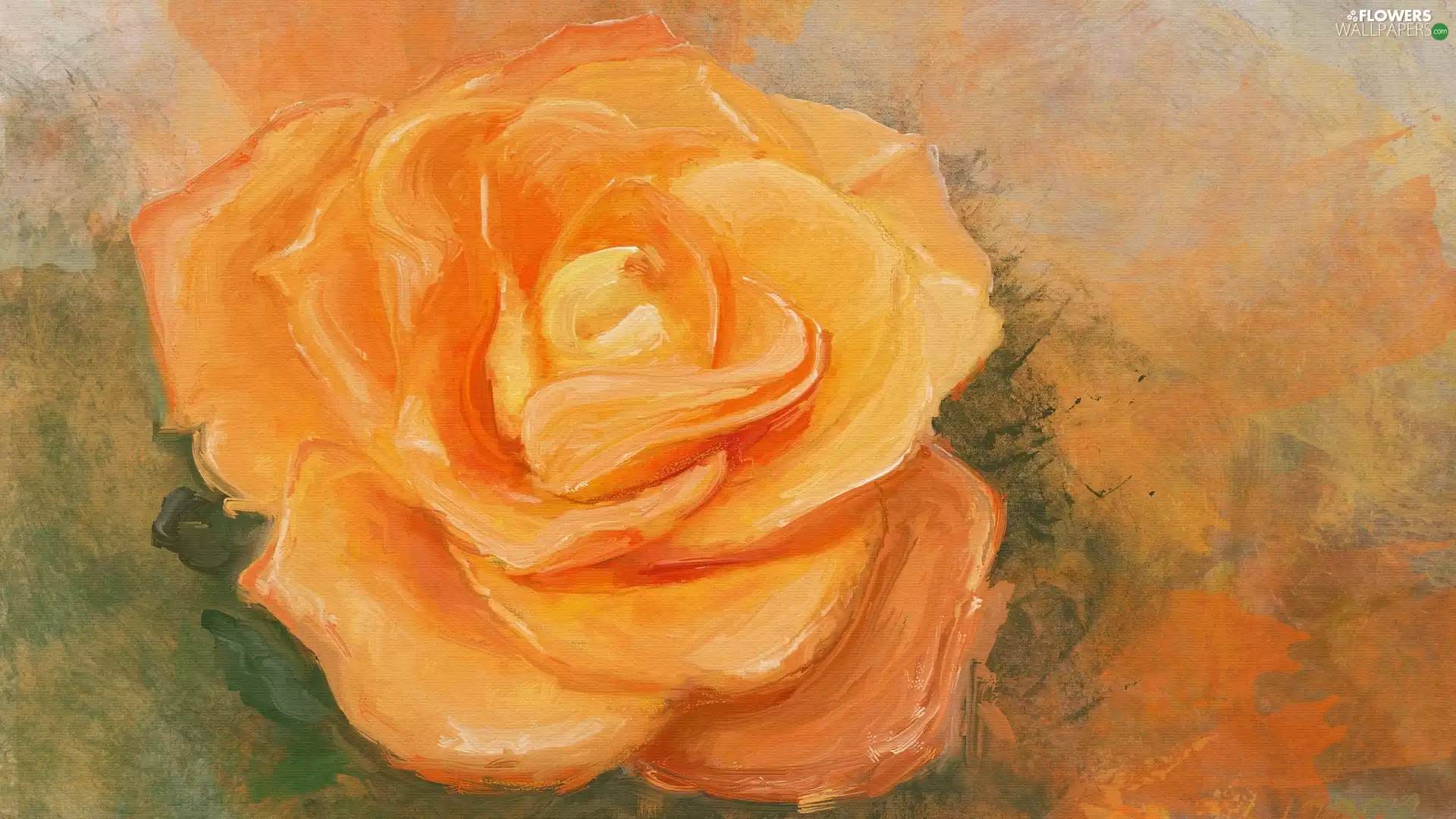 painting, Yellow Honda, rose, watercolor