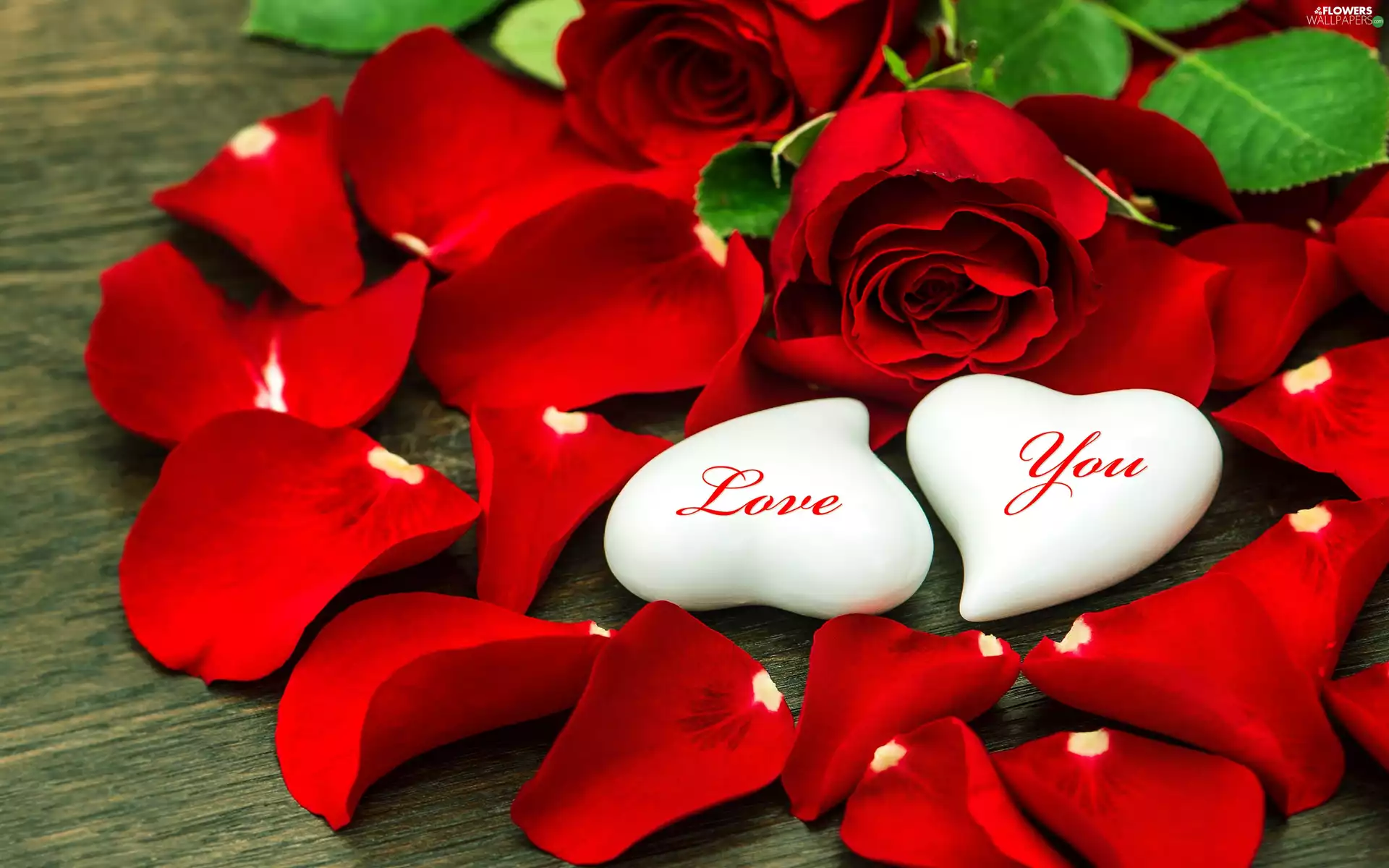 flakes, Red, LOVE, You, heart, roses