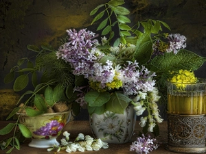 bouquet, acacia, china, Lilacs