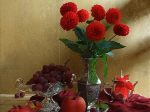 dahlias, Fruits, service, Red, Toyota Silver