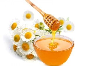 daisies, bowl, honey