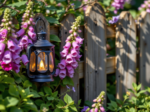 Flowers, foxglove, Fance, Pink, lantern