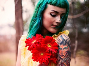 Tattoo, Cara McGnarley, gerberas