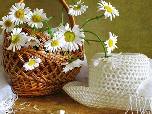 White, wicker, Hat, shawl, Margaret, basket