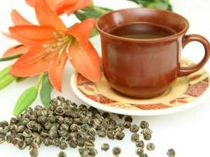 Lily, cup, leaves, tea, Collapsed, tea