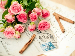 list, bouquet, roses