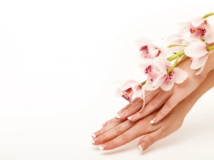 orchids, hands, Womens