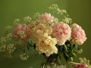 peony, bouquet, Arts