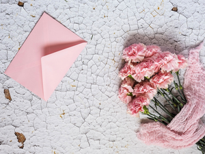 Flowers, cloves, envelope, Pink