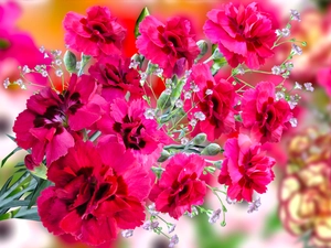Flowers, cloves, graphics, Red