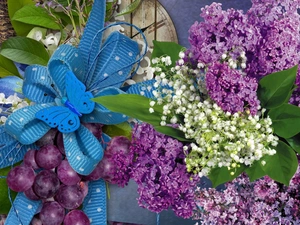 ribbon, lilies, without