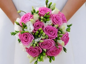 roses, marriage, young, bouquet, lady