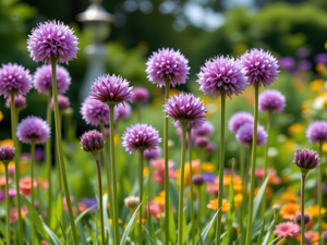 purple, Flowers, Allium, Spherical