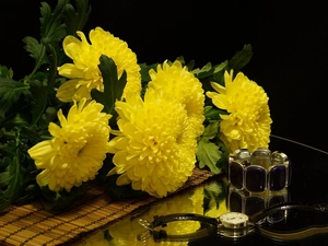 Watch, Chrysanthemums, bracelet